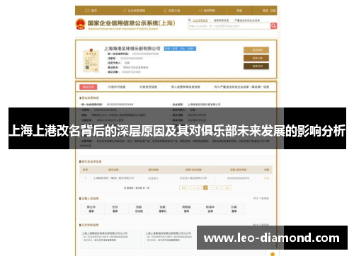上海上港改名背后的深层原因及其对俱乐部未来发展的影响分析